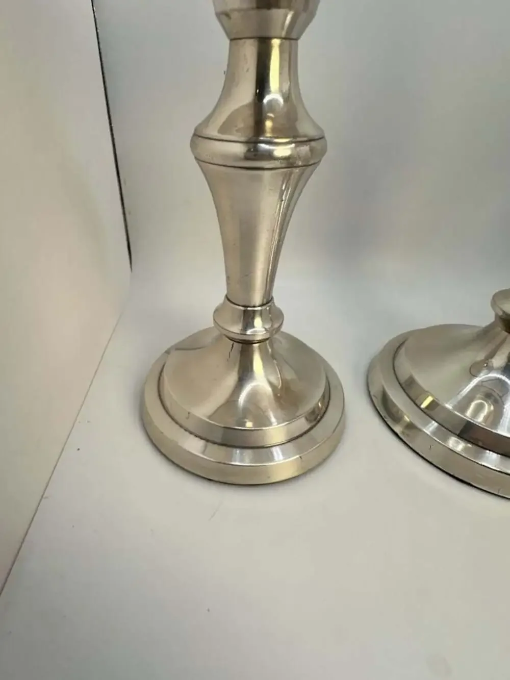 Restoration Hardware Silver Plated Candlestick Holders Set of 2
